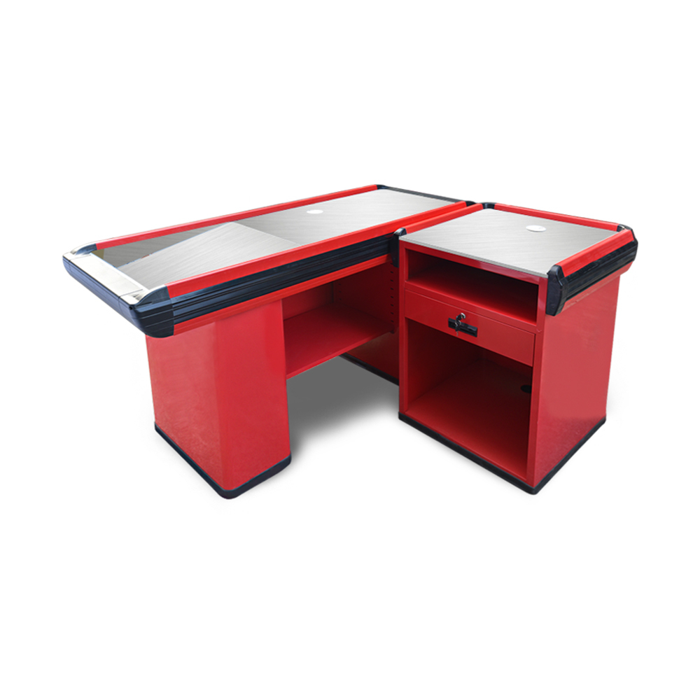 Caixa de checkout de supermercado Balcão de mesa Caixa de checkout de supermercado Balcão de mesa