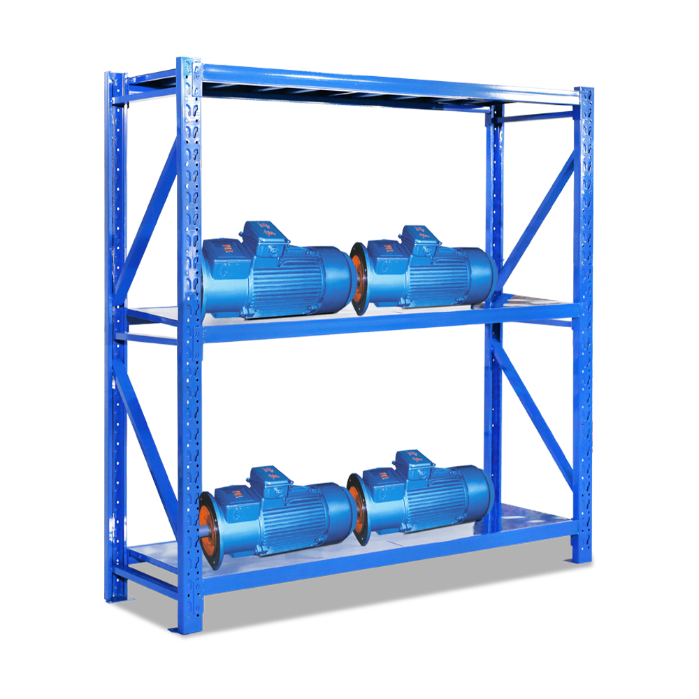Rack de armazenamento de aço de serviço médio com proteção contra corrosão para prateleiras de empilhamento de armazém de fábrica