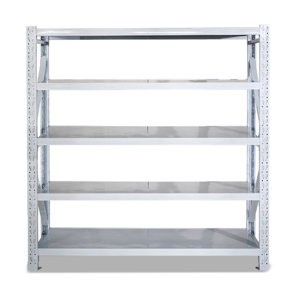 Rack de armazenamento de aço de serviço médio com proteção contra corrosão para prateleiras de empilhamento de armazém de fábrica Rack de armazenamento de aço de serviço médio com proteção contra corrosão para prateleiras de empilhamento de armazém de fábrica