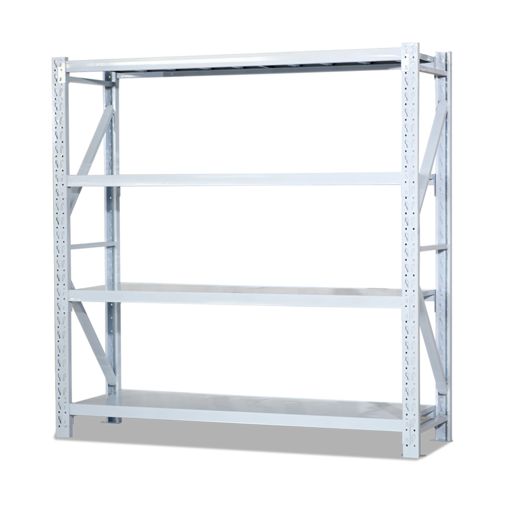 Rack de armazenamento de aço de serviço médio com proteção contra corrosão para prateleiras de empilhamento de armazém de fábrica Rack de armazenamento de aço de serviço médio com proteção contra corrosão para prateleiras de empilhamento de armazém de fábrica