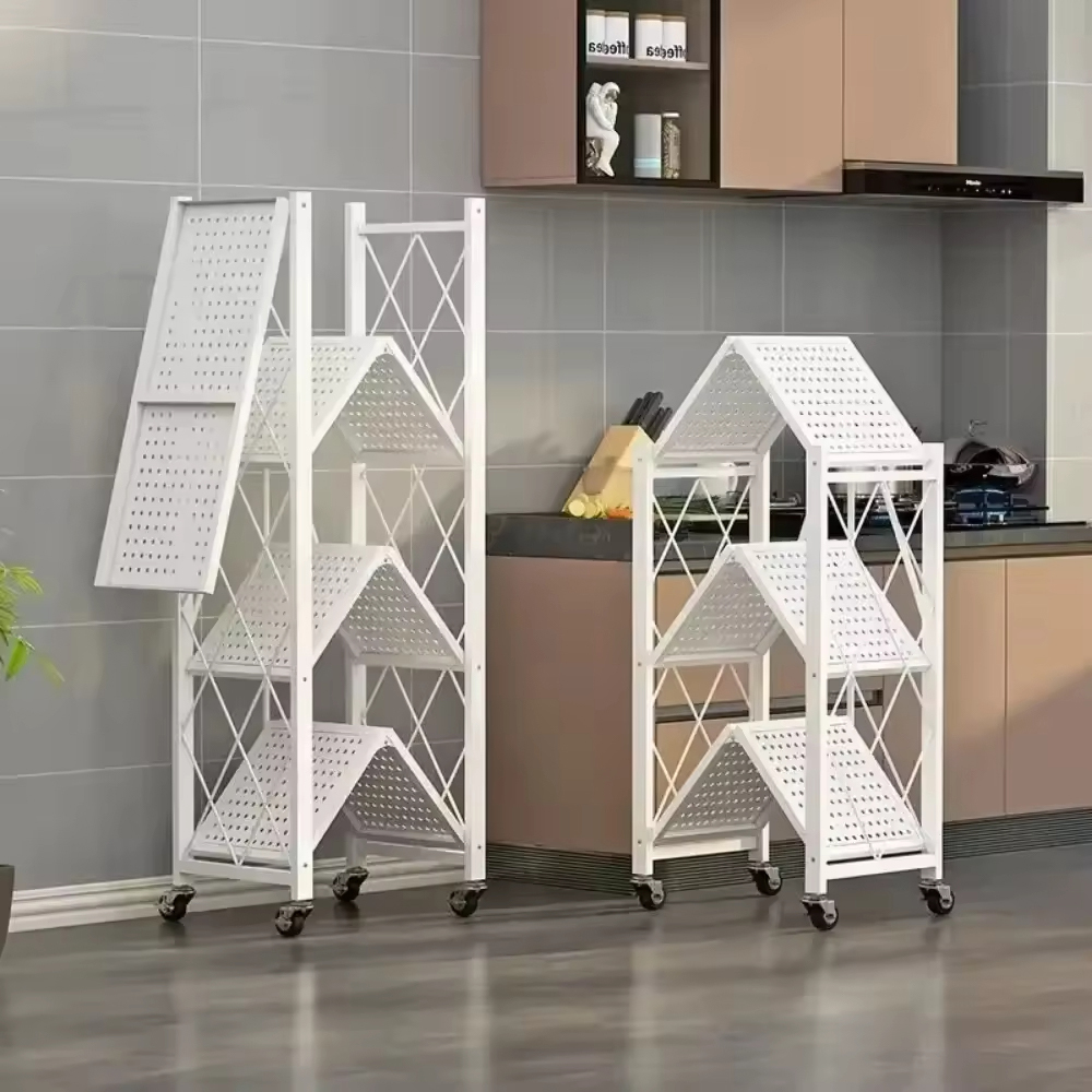 Prateleiras de armazenamento dobráveis de vários níveis e grande capacidade para casa Prateleiras de armazenamento dobráveis de vários níveis e grande capacidade para casa