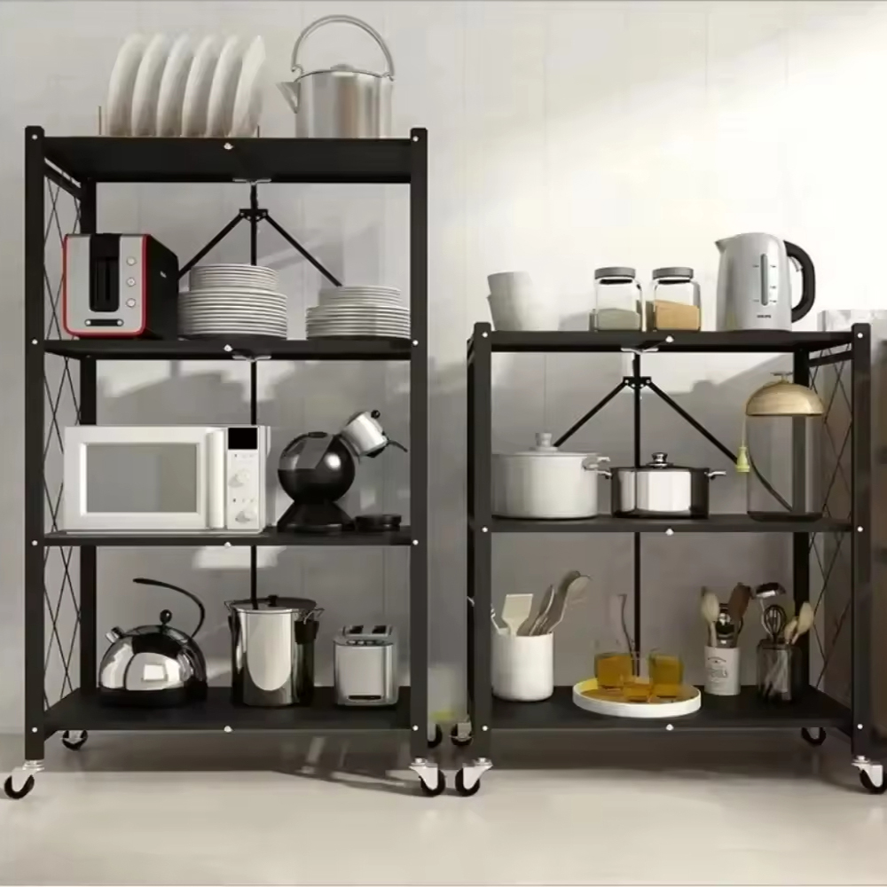 Racks de armazenamento multicamadas dobráveis de grande capacidade para casa