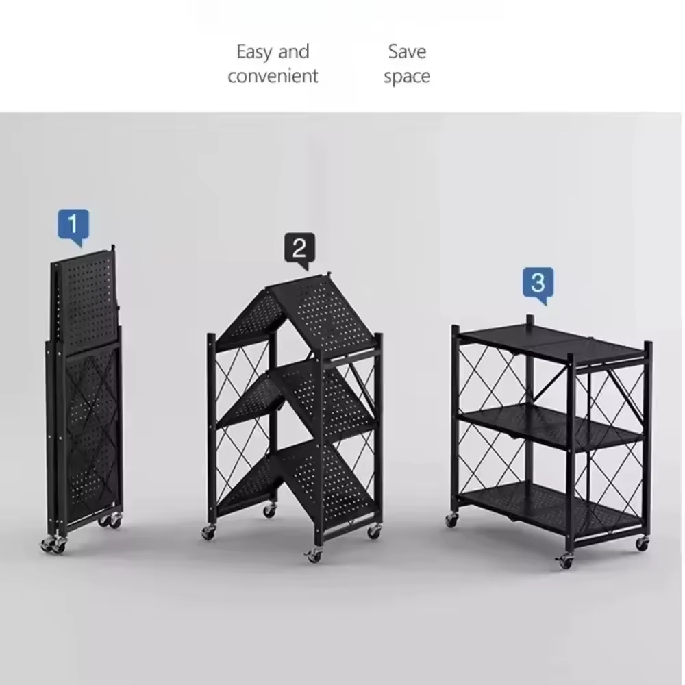 Racks de armazenamento multicamadas dobráveis de grande capacidade para casa