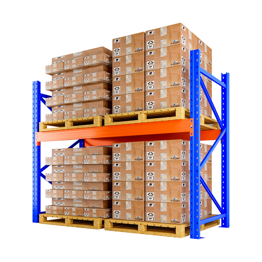 Sistemas de prateleiras de armazenamento de paletes para serviços pesados, rack de empilhamento
