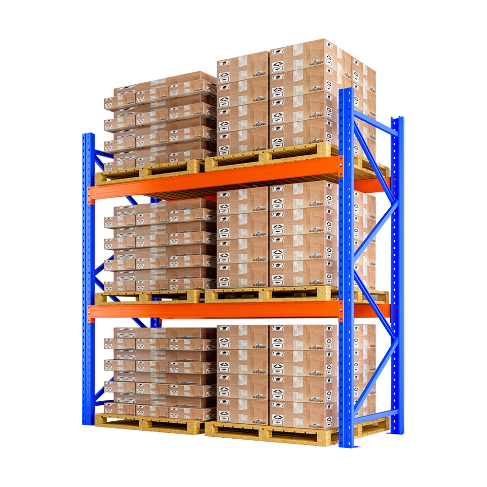 Sistemas de prateleiras de armazenamento de paletes para serviços pesados, rack de empilhamento