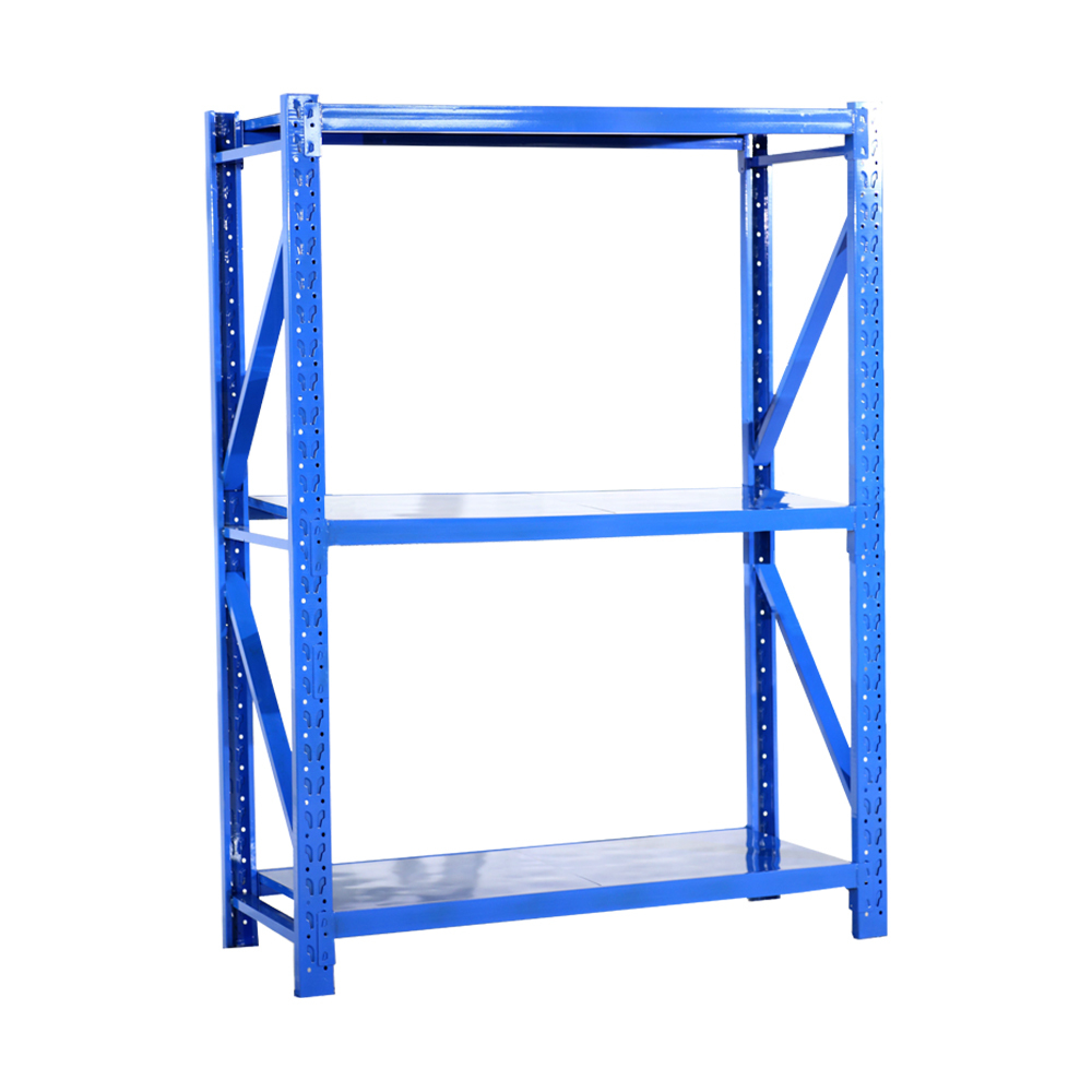 Rack de armazenamento de aço de serviço médio com proteção contra corrosão para prateleiras de empilhamento de armazém de fábrica Rack de armazenamento de aço de serviço médio com proteção contra corrosão para prateleiras de empilhamento de armazém de fábrica