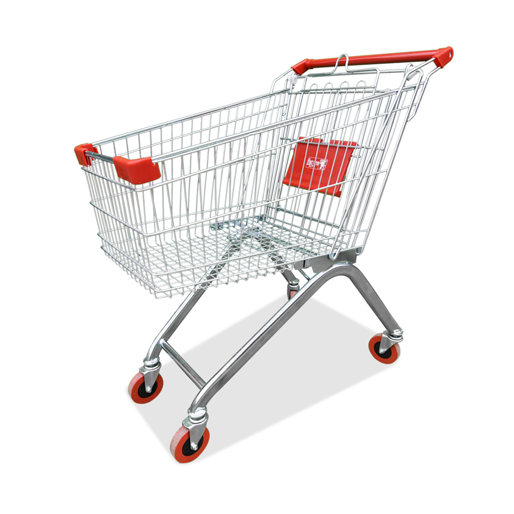 Carrinho de compras manual de supermercado com 4 rodas