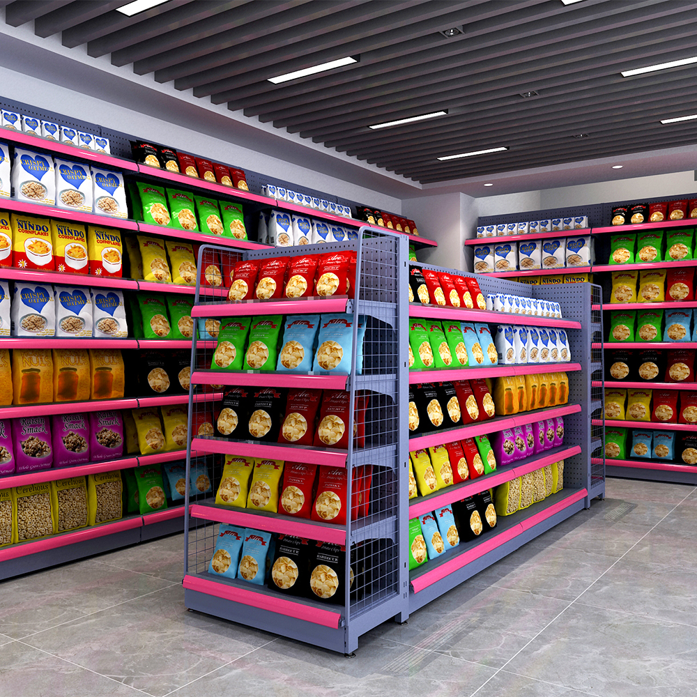 Prateleiras modulares ajustáveis para lojas de varejo e conveniência