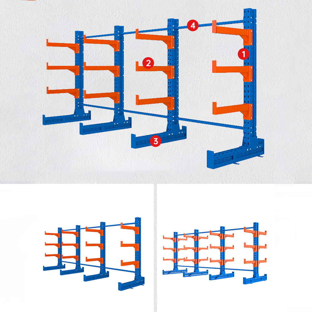 Prateleira cantilever para armazenamento de armazém industrial de alta resistência Prateleira cantilever para armazenamento de armazém industrial de alta resistência