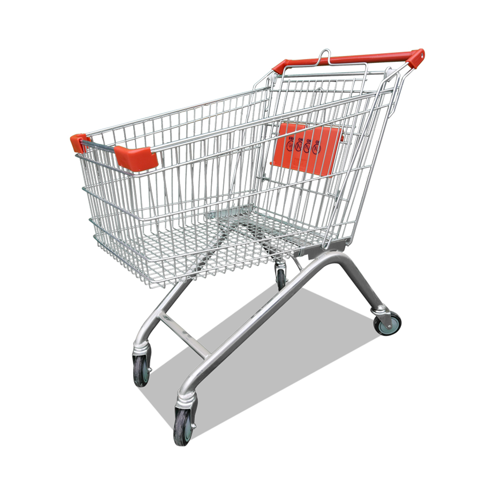Carrinho de compras manual de supermercado com 4 rodas