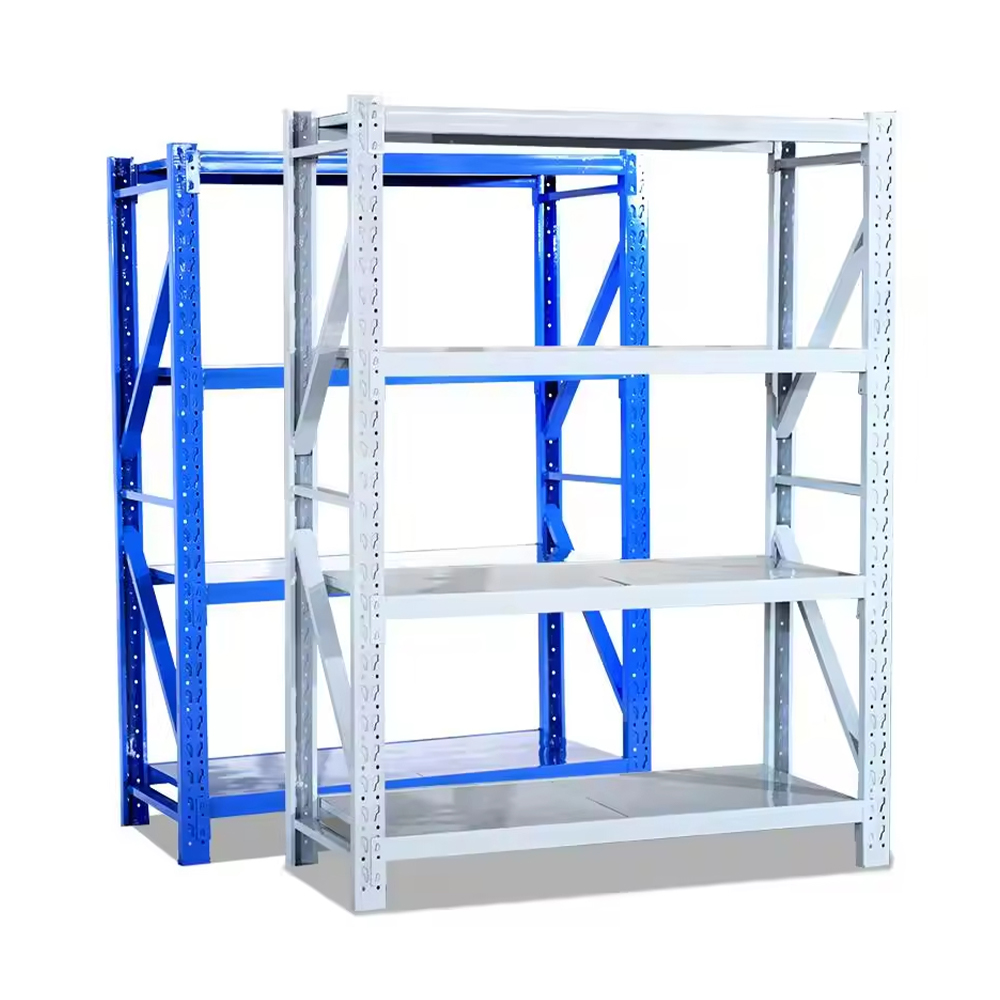 Rack de armazenamento de armazém leve ajustável de 4 camadas para escritórios, varejo e ambientes domésticos