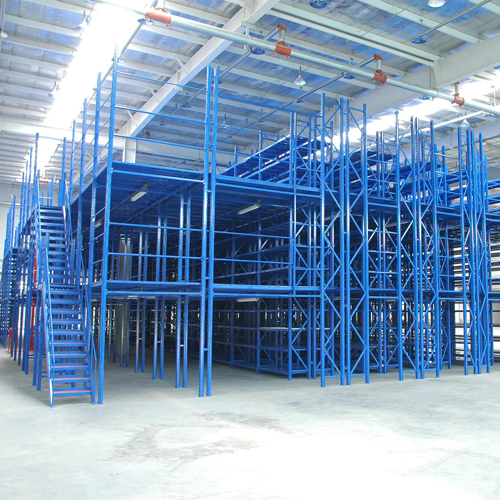 Sistema de estantes de mezanino industrial para armazém Sistema de estantes de mezanino industrial para armazém